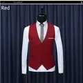 Formal slim fit burgundy wine red waistcoat for men, perfect for business or weddings - 3XL / Tops / Wine Red White Striped
