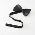 Elegante pajarita clásica de satén negro anudada con correa ajustable para trajes formales - 3XL / Corbata de lazo