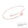 Elegant rose gold arrow open bangle bracelet for women, diameter 6.5cm, weight 6.9g - Style 3 Rose Gold