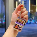 Electroplated silver mini slot machine keychain with working lever and spin feature - Suncity Style / Silver