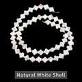 Natural white shell loose beads in four-leaf clover shape for DIY jewelry making - Clover Shape / 6mm / White