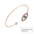 Elegant minimalist gold evil eye open bangle bracelet with blue stone and crystal accents - Evil Eye (Style 6 Gold)