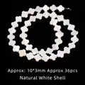 Natural white shell beads in four-leaf clover shape for DIY jewelry making accessories - Clover Shape / 10mm / White