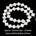 High quality natural white shell four-leaf clover loose beads for DIY jewelry making accessories - Clover Shape / 12*3mm Through Hole Bead / White