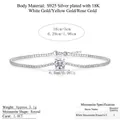 Sterling silver moissanite bracelet with 1.0CT round center stone and plated finish - Pavé Round Main Stone Style (L13213) / 925 Silver