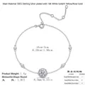 Elegant S925 sterling silver moissanite bracelet with 1.0CT round center stone and zircon details - Halo Setting Moissanite Style (L13513) / 925 Silver