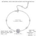 Eleganter S925 Sterling Silber Moissanit Armband mit 1.0CT runden Hauptstein und Zirkonia Details - Halo-Fassung Moissanit Stil (L13513) / 925er Silber
