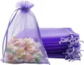 Purple organza drawstring gift bags for jewelry candy and cosmetic wedding packaging - Light Purple / 5*7cm