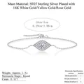 Sterling silver evil eye bracelet with 0.5ct moissanite and adjustable chain - Evil Eye Halo Setting Style (N13395) / 925 Silver