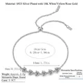 Adjustable S925 sterling silver bracelet featuring six round-cut moissanite stones - Moissanite Sliding Buckle Style (L13064) / 925 Silver