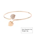 Elegant gold leaf open bangle featuring sparkling rhinestones, 7cm diameter, lightweight 10g. - Style 9 Gold