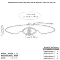 Elegant S925 sterling silver moissanite evil eye bracelet with adjustable chain link - Marquise Decorative Style (L13444) / 925 Silver