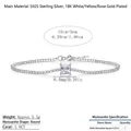 Elegant S925 sterling silver moissanite tennis bracelet with square princess cut stone - Princess Cut Moissanite Style (L13216) / 925 Silver