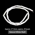 Natural white shell cylindrical bamboo loose beads for jewelry making 4x13mm - Round Tube Beads / 4*13mm / White