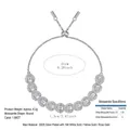 Adjustable S925 sterling silver moissanite bracelet with detailed specifications - Drawstring Moissanite Style (L15429) / 925 Silver