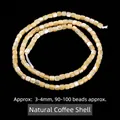 Natural coffee brown shell beads with bamboo joint shape for DIY jewelry, 3-4mm size - Cylinder / 3-4mm / Coffee