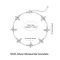 Elegant S925 sterling silver five-motif moissanite bracelet with size dimensions - Five-Flower Butterfly Style (L14062) / 925 Silver