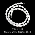 Natural white Trochus shell oval loose beads 7x4mm approx 53 pieces for jewelry making DIY - Seed Beads / 7*4mm / White