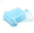 Light blue organza drawstring gift bags for jewelry packaging and wedding candy favors - Sky Blue; 5*7cm