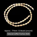 High quality natural coffee-colored trochus shell oval shaped beads for jewelry making - Seed Beads / 7*4mm / Coffee