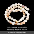 Natural white shell beads 7-8mm irregular square loose beads for DIY jewelry making - Irregular Beads / 7-8*4-5mm / Milky White