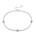 Elegant 925 silver moissanite tennis bracelet featuring a five-flower stone design for women - Five-Flower Brilliant Style (L11818) / 925 Silver