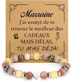 Mixed natural stone beaded bracelet with heart charm and French Marraine gift card - Strawberry Quartz Protection 2