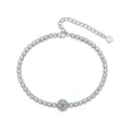 Elegant sterling silver moissanite tennis bracelet for women featuring heart charm extender - 0.5ct Moissanite Tennis Bracelet Style (With GRA & Box) / 925 Silver