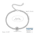 Elegant S925 sterling silver moissanite tennis bracelet with central flower detail - Sunflower Moissanite Style (L13196) / 925 Silver