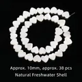 Natural white heart-shaped mother of pearl shell beads 10mm for jewelry making - Horizontal Hole Heart Shape / 10mm / White