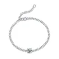 Elegante bracciale a catena in argento sterling 925 con moissanite per donna, argento - 16.5cm / Stile 1 Carato