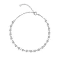 Elegant sterling silver bracelet with round bezel-set moissanite stones for women - Bezel Set Multi-Stone Style (L15798) / 925 Silver