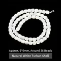 Natural white mother of pearl shell beads 6x6mm for DIY jewelry making - Antique Style Beads / 6*6mm / White