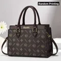 Elegante borsa a mano da donna di grande capacità con motivo a monogramma marrone - 29*12*22cm / caffè