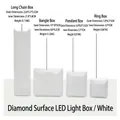 Elegant white diamond-textured LED jewelry box set for rings, necklaces, and bangles - Ring Box (Diamond Cut) / White