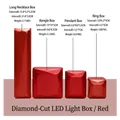Red diamond-cut LED jewelry box for rings, pendants, and necklaces. - Ring Box (Diamond Cut) / Red