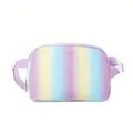 Rainbow gradient quilted nylon waist bag for outdoor sports, running and hiking - Rainbow