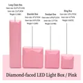 Diamond cut pink jewelry box with LED light for rings pendants necklaces bracelets - Ring Box (Diamond Cut) / Pink