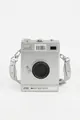 Creative silver camera-shaped vintage box crossbody shoulder bag with wide strap - Silver