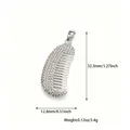 Dettaglio con dimensioni del ciondolo a pettine argento con micro-zirconia - Pettine in Platino