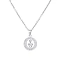 Silver titanium steel musical note pendant necklace with rhinestones for music lovers - Music Note Style (80014) / Pendant Necklace