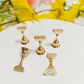 Magnetic gold chess piece nail art display stand for practicing and exhibition - Large Gold