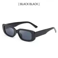 Lunettes de soleil rétro à monture carrée noire avec verres gris foncé - Monture Noire Verres Gris