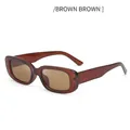 Lunettes de soleil rectangulaires vintage avec monture et verres marron. - Monture Thé Verres Thé