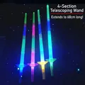 4-section colorful LED telescopic glow stick toy for parties, extends up to 68cm - Retractable 4-Section Stick