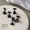 5-piece set of black magnetic chess-shaped nail holder bases for manicure training - Black
