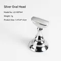 Silver oval head nail art display stand chess piece base holder for press-on nails - Silver Oval Head