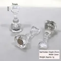 Aurora iridescent magnetic chess-piece nail stand holder for professional press-on nail art - Small Transparent