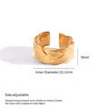 Professional gold titanium steel braided open ring with magnetic therapy details - Wide Weave Style (F422)