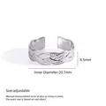 Verstelbare zilveren roestvrijstalen open ring met een elegant geweven ontwerp - Klein Vlecht Stijl (F433)